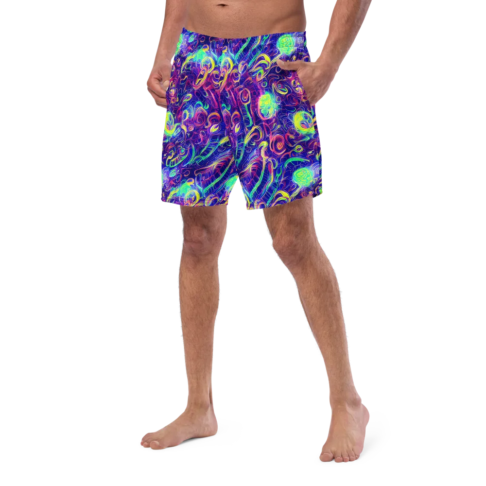 Limefire Ribbons on Swim Trunks — Left Front