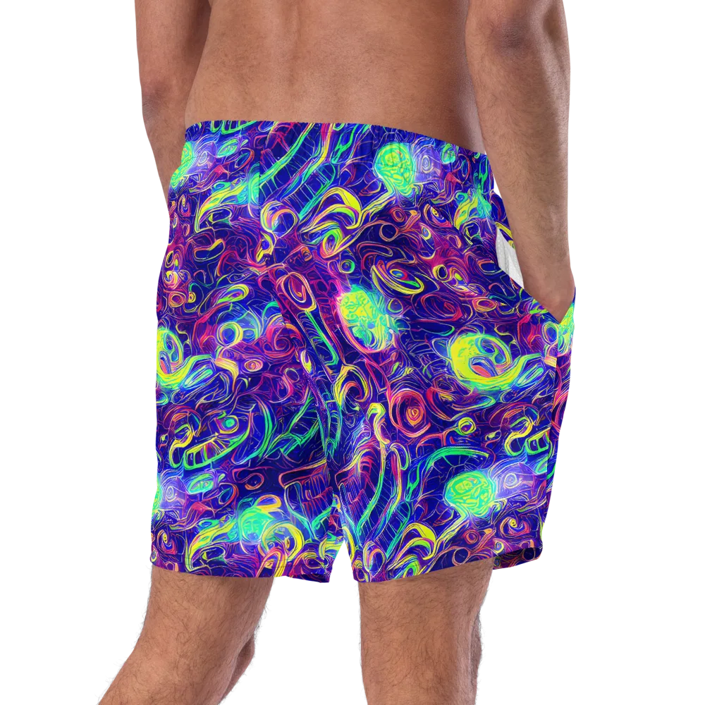 Limefire Ribbons on Swim Trunks — Right Back