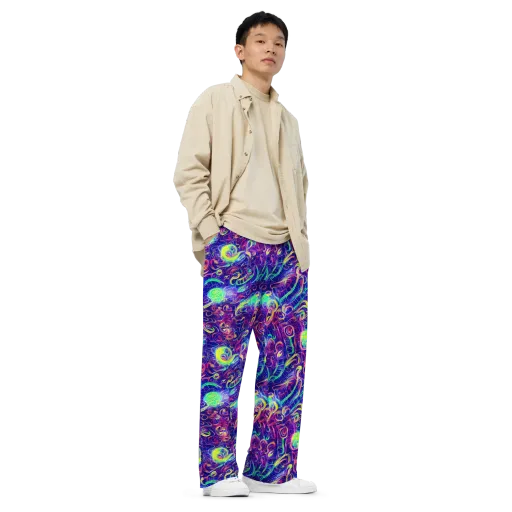 Limefire Ribbons on a Wide-Leg Pants