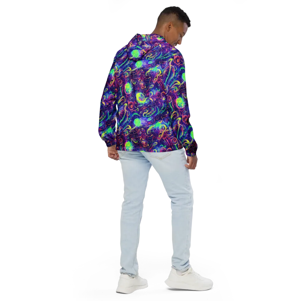 Limefire Ribbons on Men's Windbreaker — Back