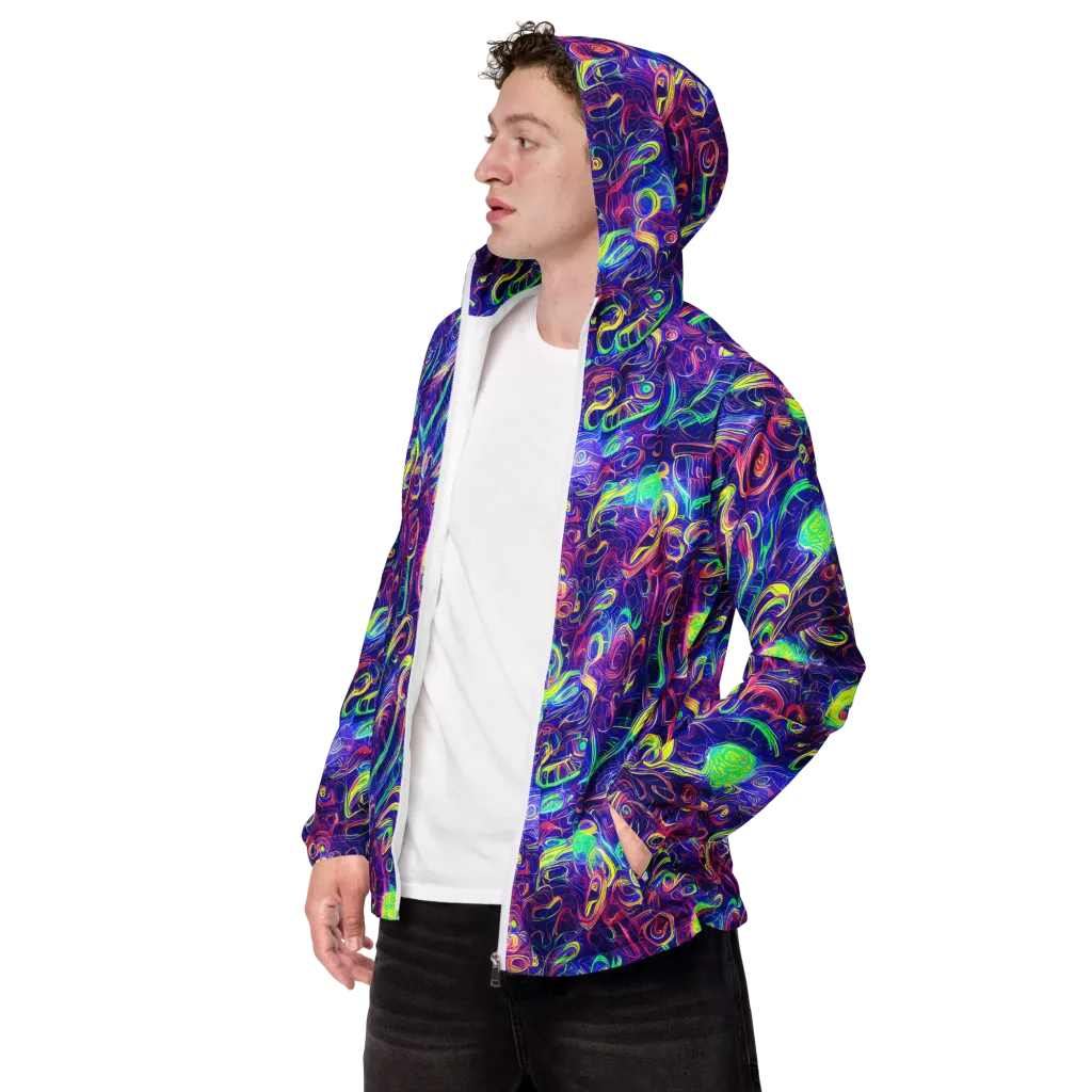 Limefire Ribbons on Men's Windbreaker — Left Front