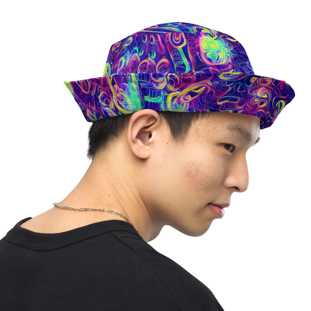 Limefire Ribbons on Reversible Bucket Hat — Right Outside