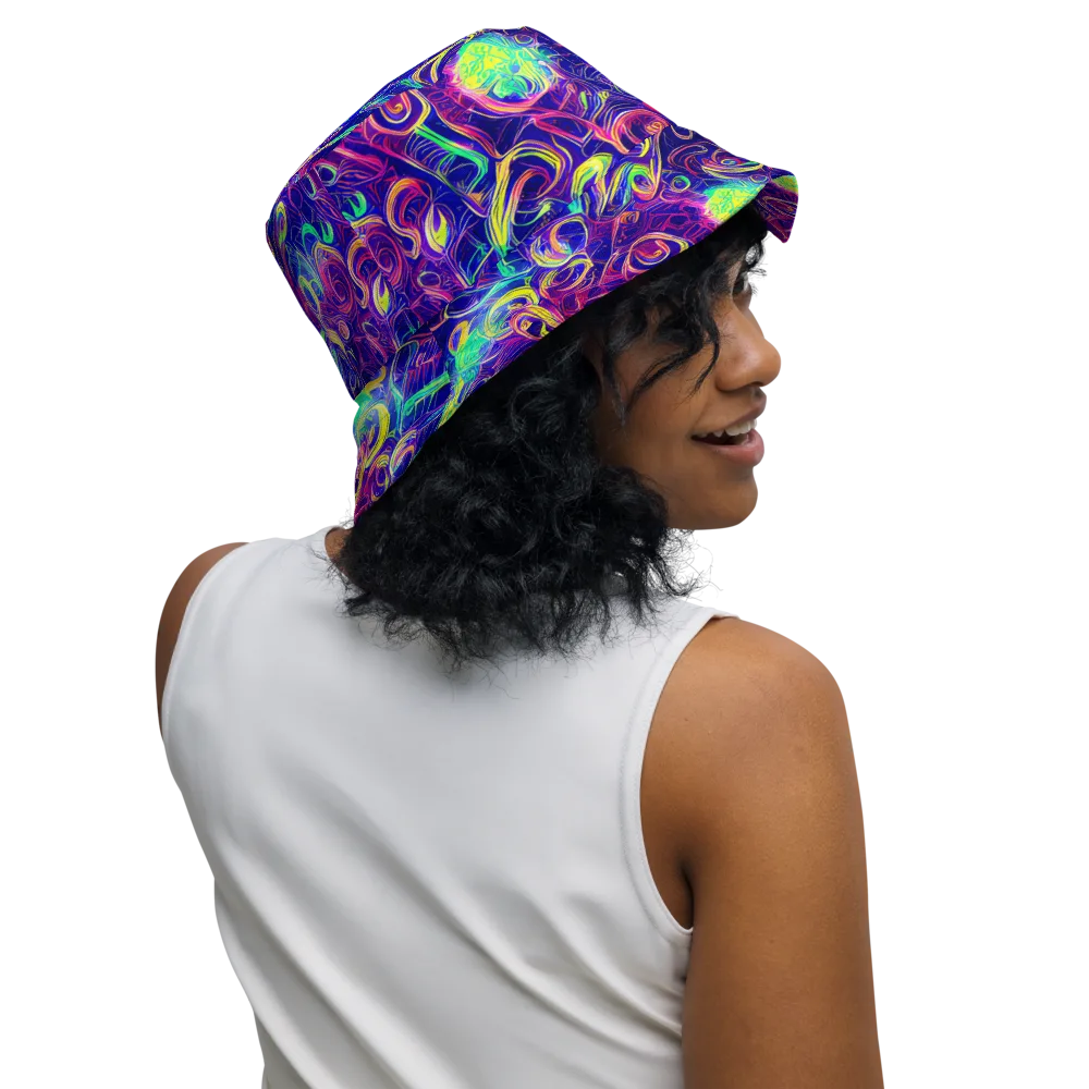 Limefire Ribbons on Reversible Bucket Hat — Right Outside