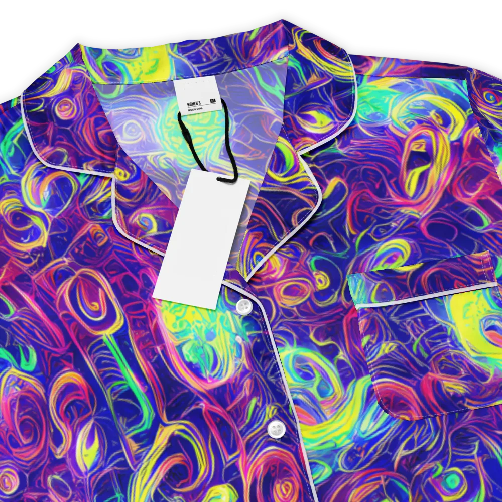 Limefire Ribbons on Women's Short Sleeve Pajama Top — Product details