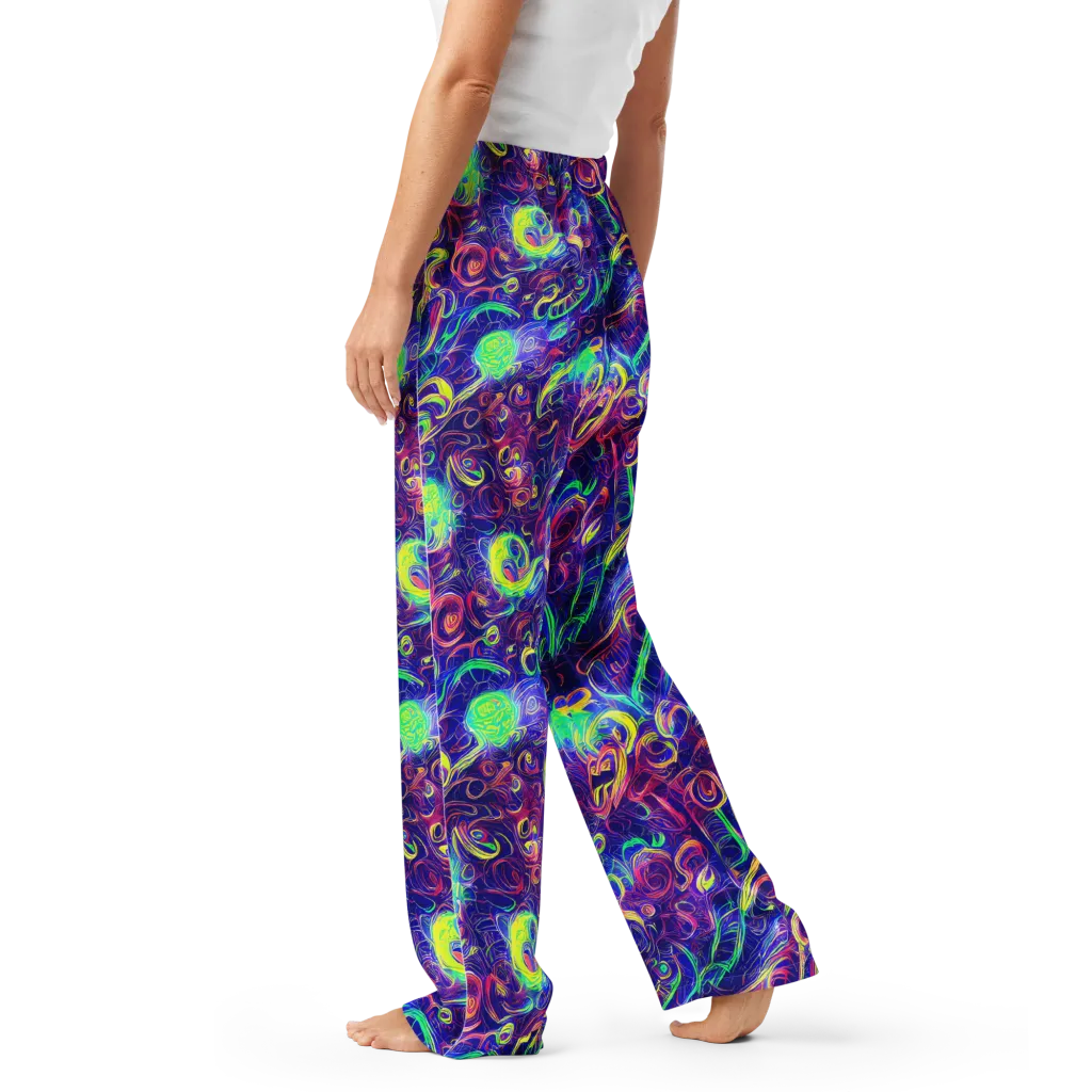 Limefire Ribbons on Women's Pajama Pants — Left
