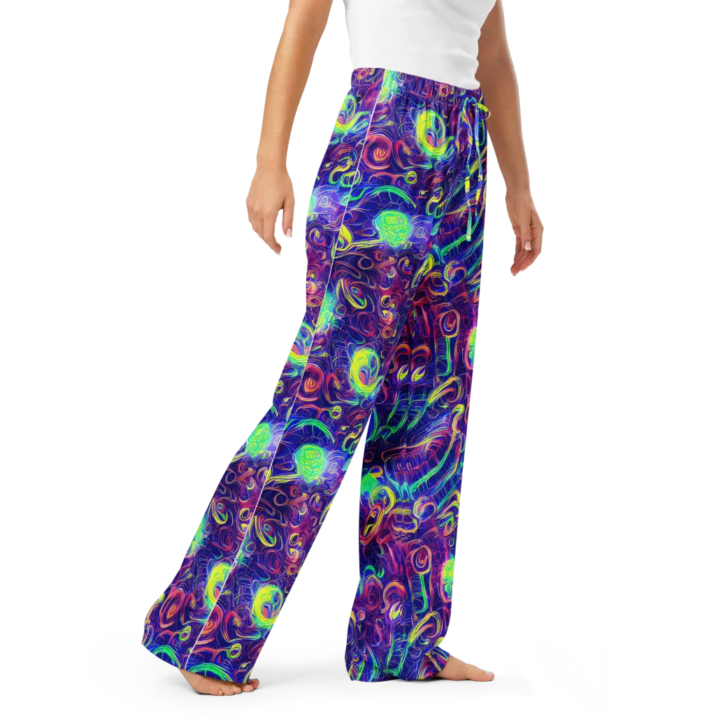 Limefire Ribbons on Women's Pajama Pants — Right Front