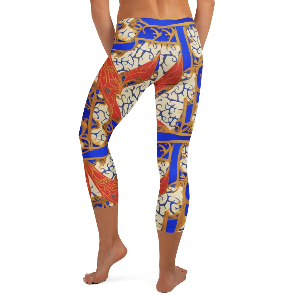 Cobalt Baroque on Capri Leggings — Back