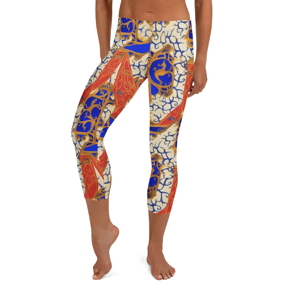Cobalt Baroque on Capri Leggings — Front