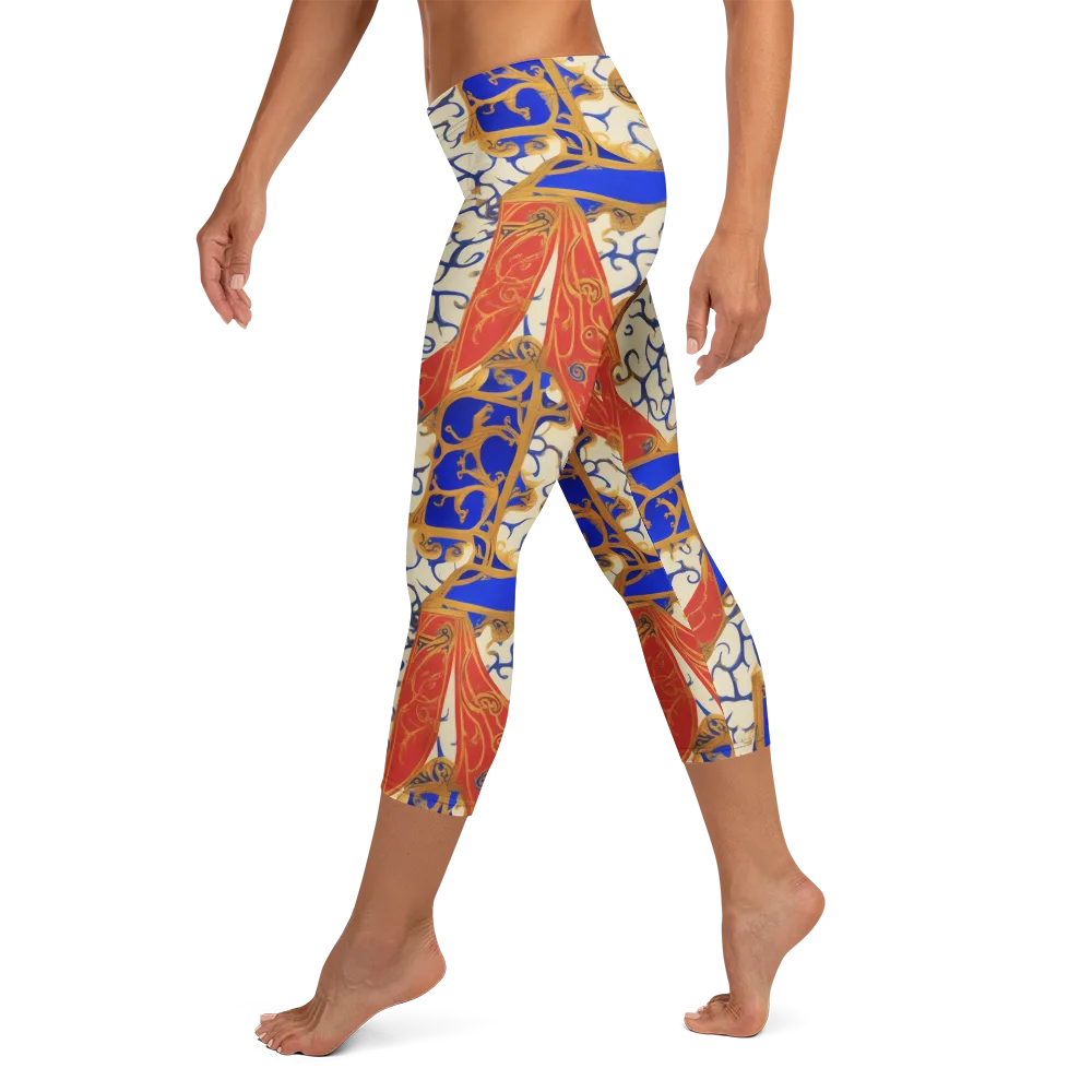 Cobalt Baroque on Capri Leggings — Left