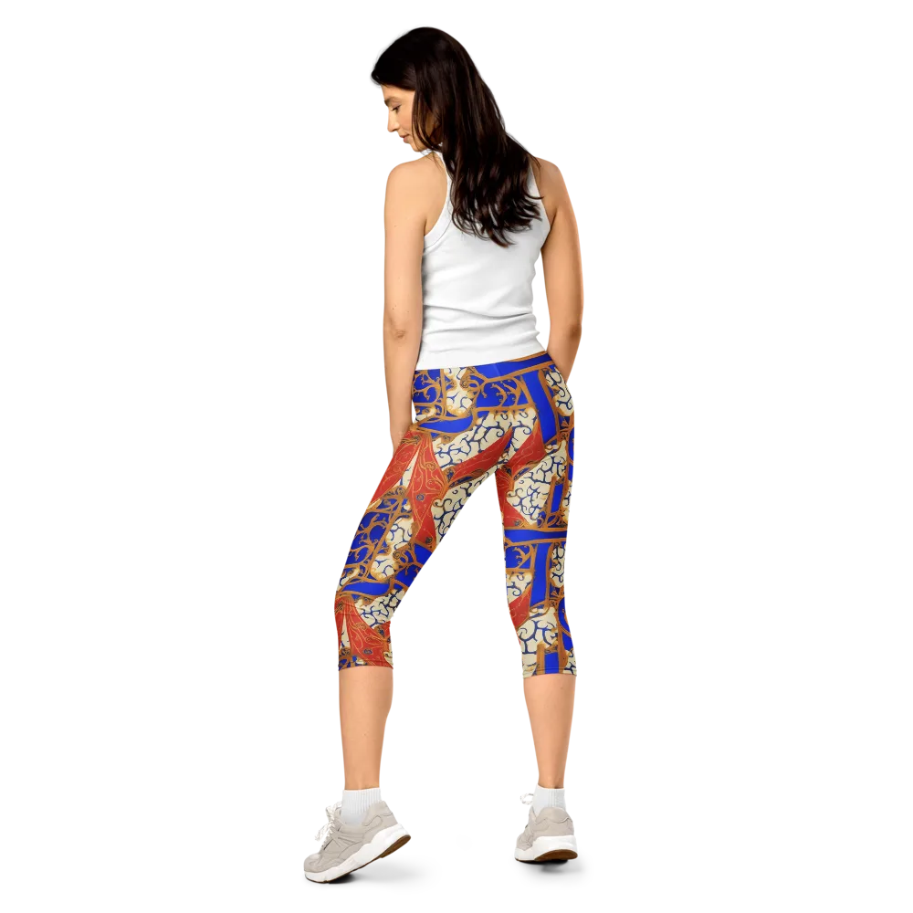 Cobalt Baroque on Capri Leggings — Back