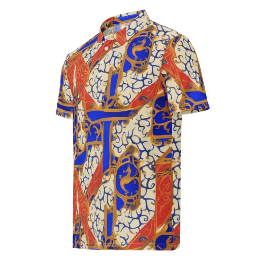 Cobalt Baroque on a Men's Slim Fit Polo Shirt