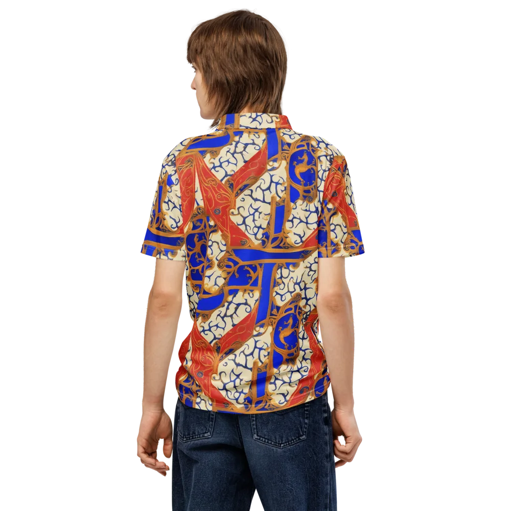 Cobalt Baroque on Men's Slim Fit Polo Shirt — Back