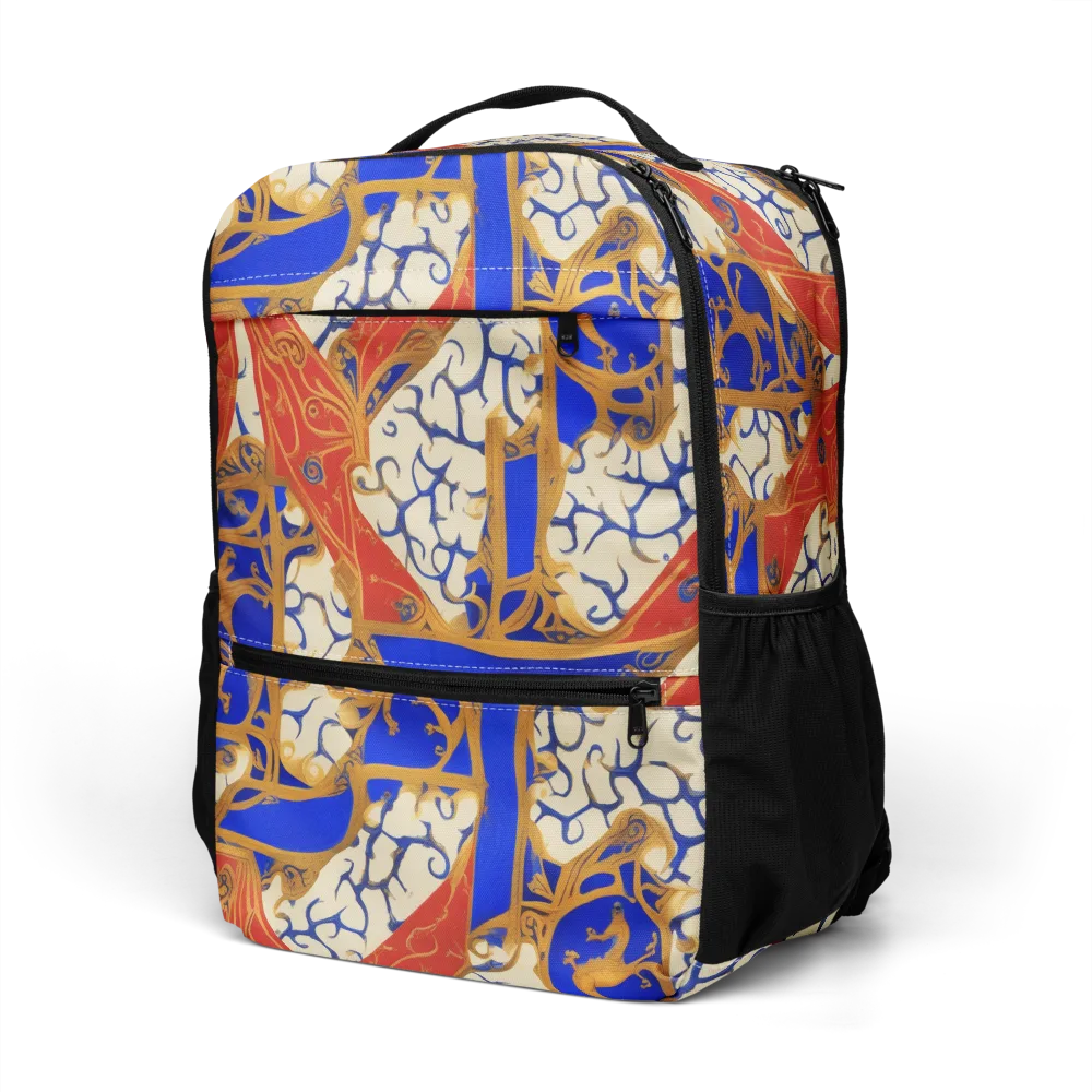 Cobalt Baroque on Utility Backpack — Left Front