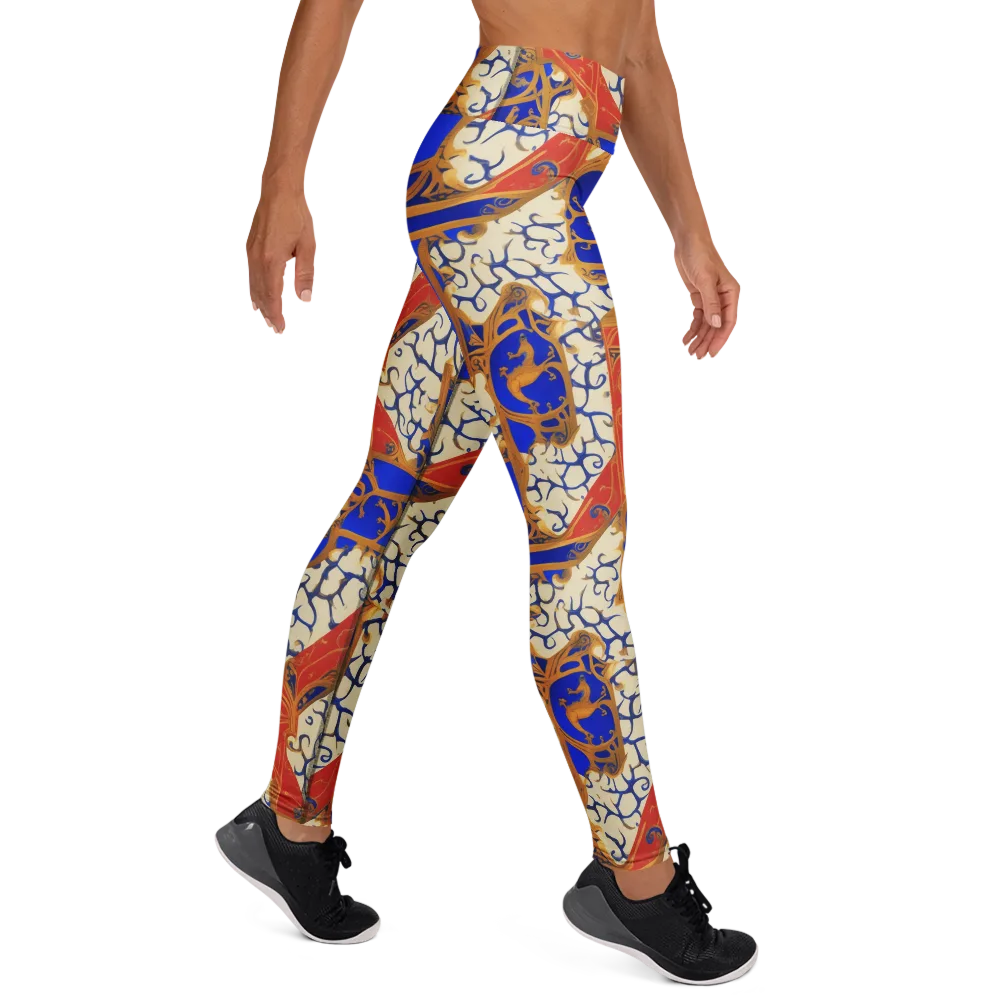 Cobalt Baroque on Yoga Leggings — Right