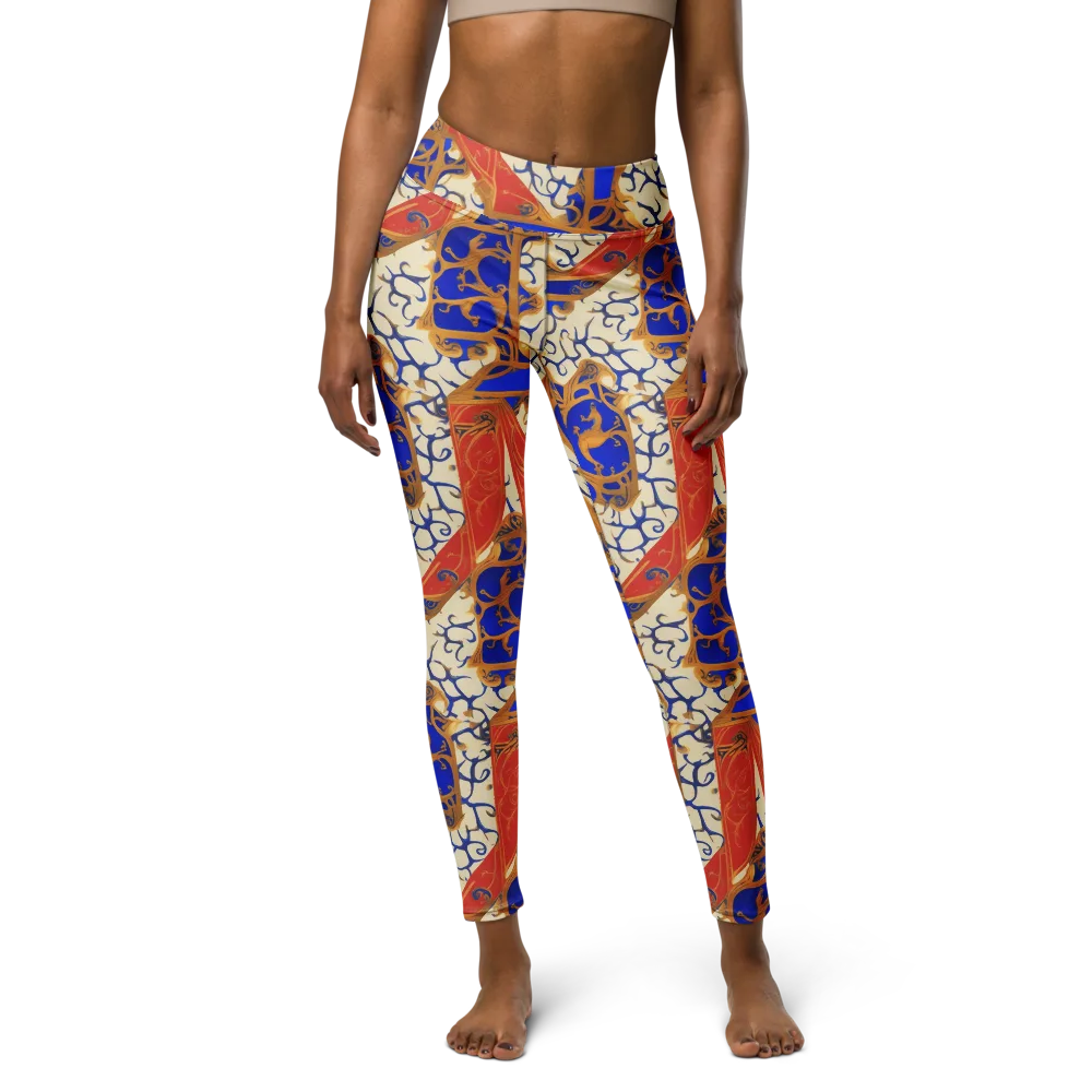 Cobalt Baroque on Yoga Leggings — Front
