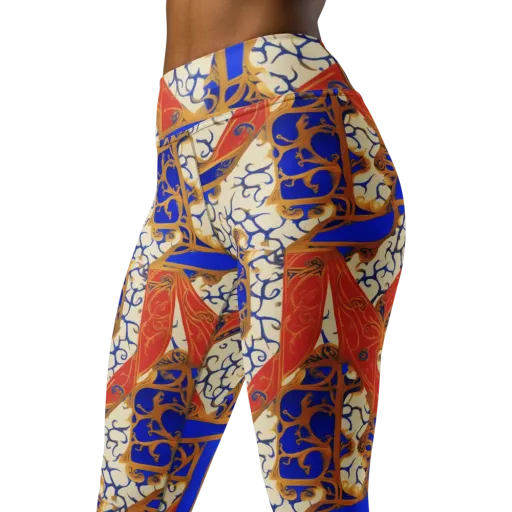 Cobalt Baroque on a Yoga Leggings