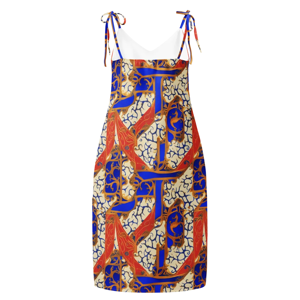 Cobalt Baroque on Slip Dress — Back