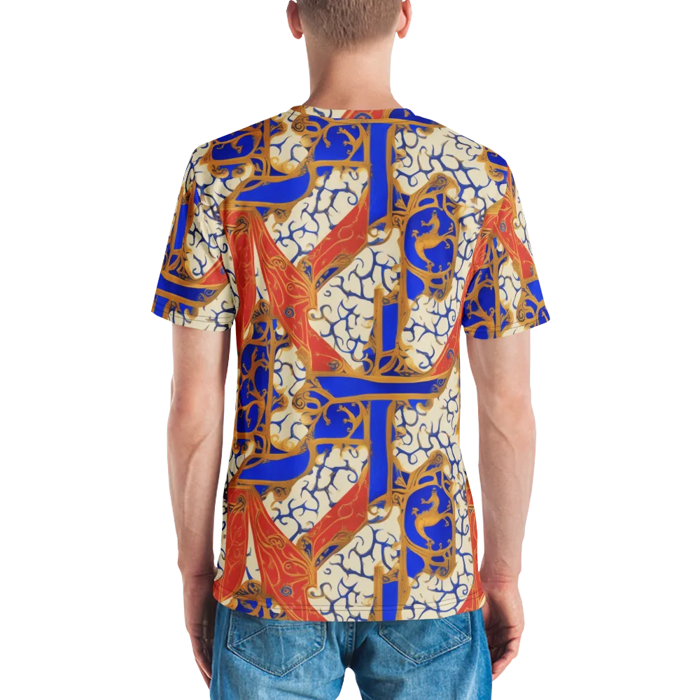 Cobalt Baroque on Men's Crew Neck T-Shirt — Back