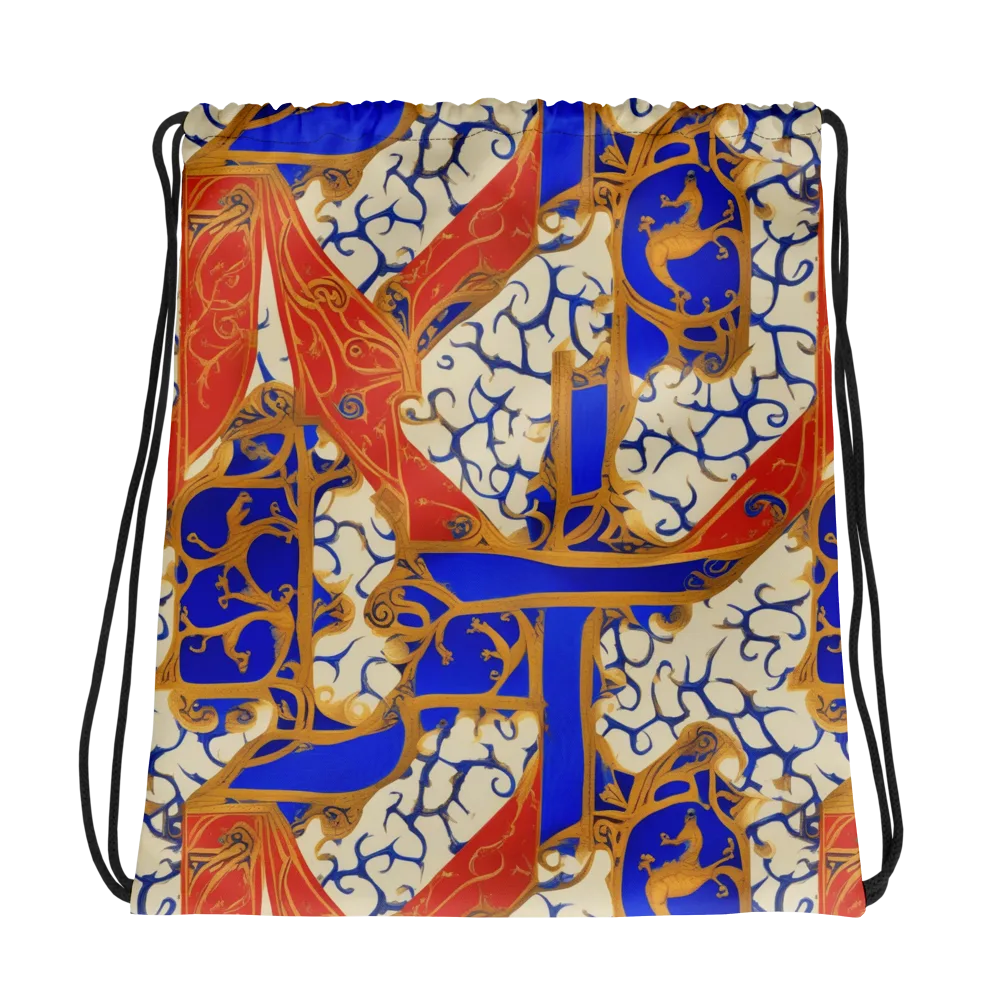 Cobalt Baroque on Drawstring Bag — Photo