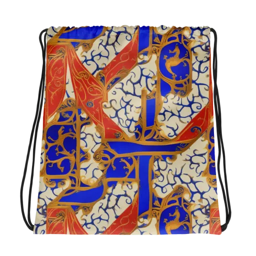 Cobalt Baroque on a Drawstring Bag