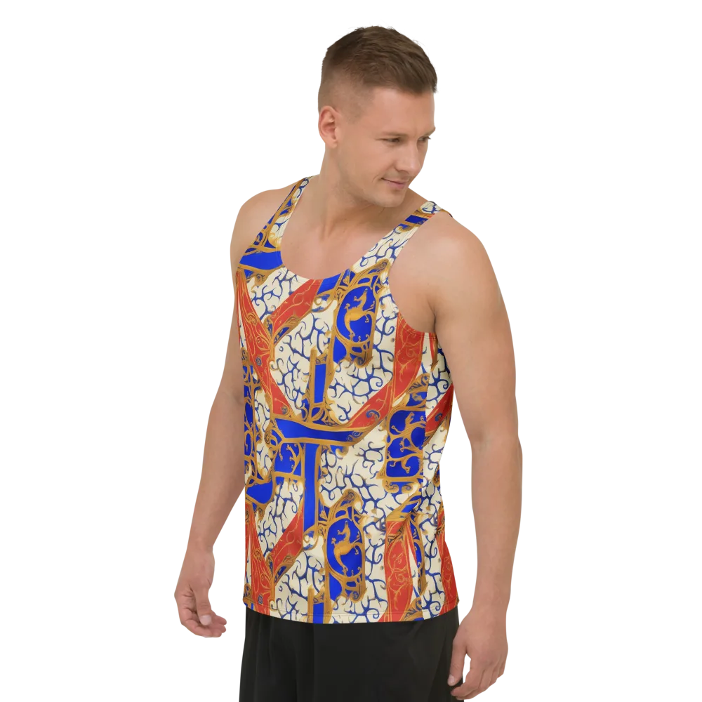 Cobalt Baroque on Men's Tank Top — Left Front