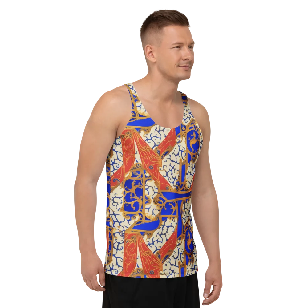 Cobalt Baroque on Men's Tank Top — Right Front