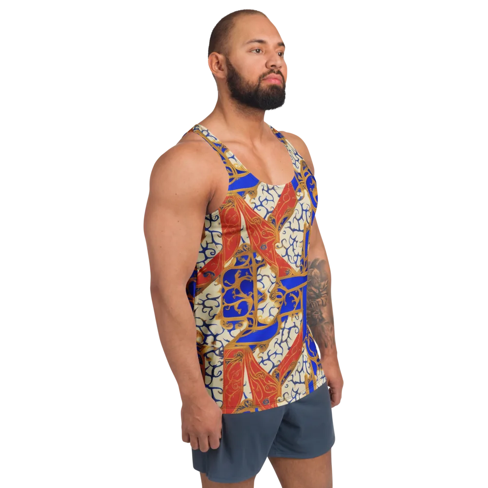 Cobalt Baroque on Men's Tank Top — Right Front