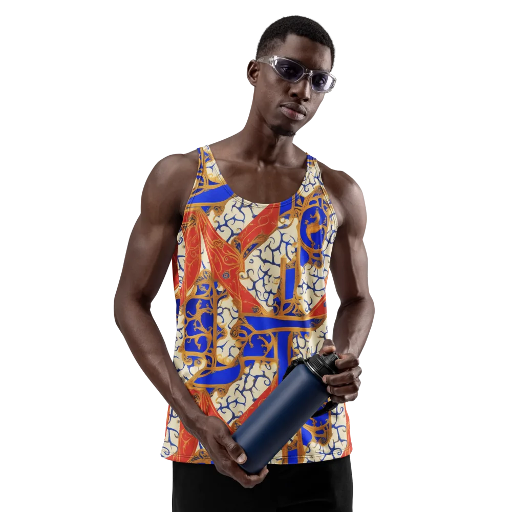 Cobalt Baroque on Men's Tank Top — Front