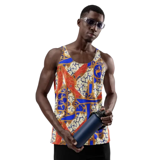 Cobalt Baroque on a Men's Tank Top