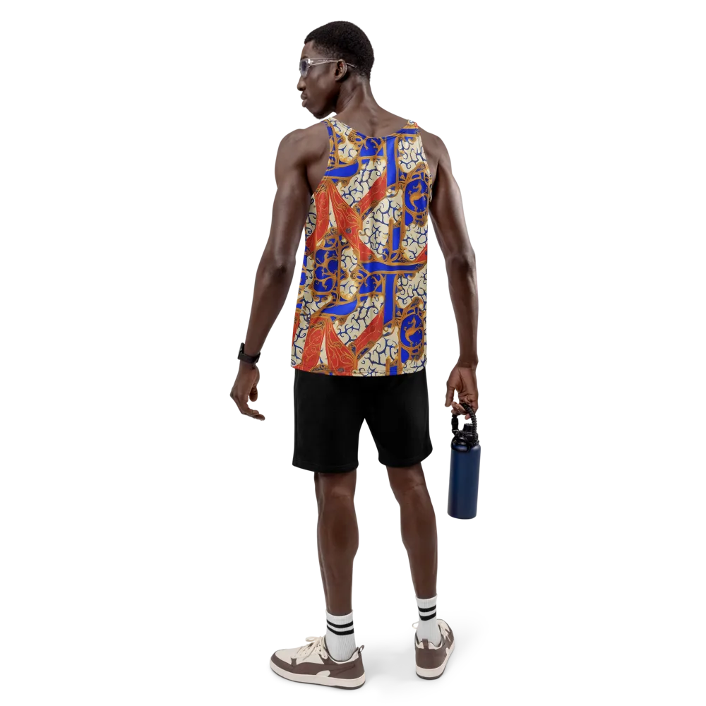 Cobalt Baroque on Men's Tank Top — Back