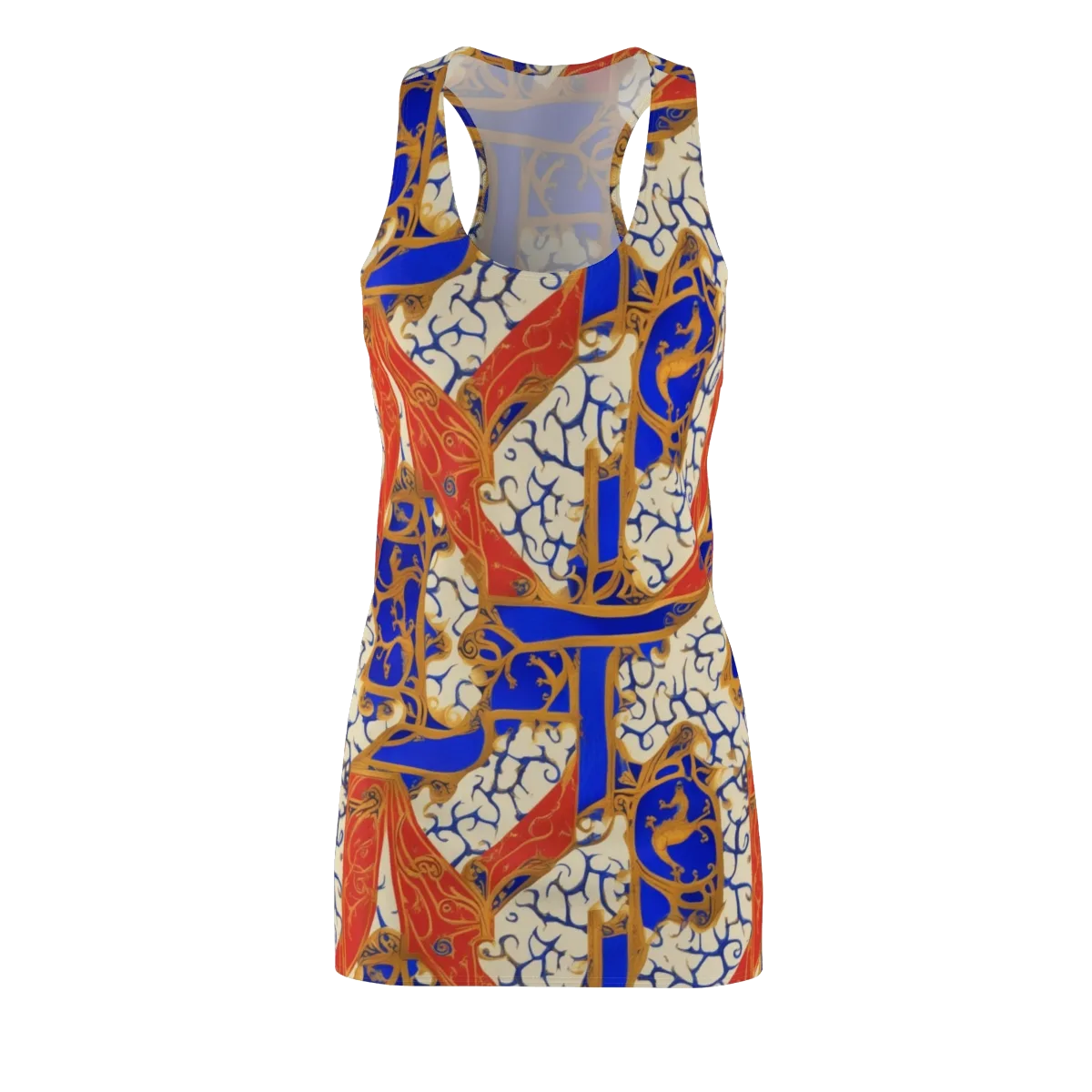 Cobalt Baroque on Racerback Dress — Front