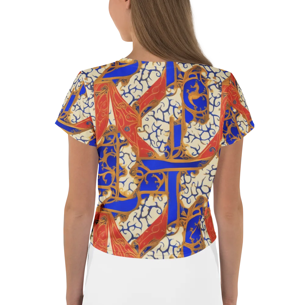 Cobalt Baroque on Crop Tee — Back