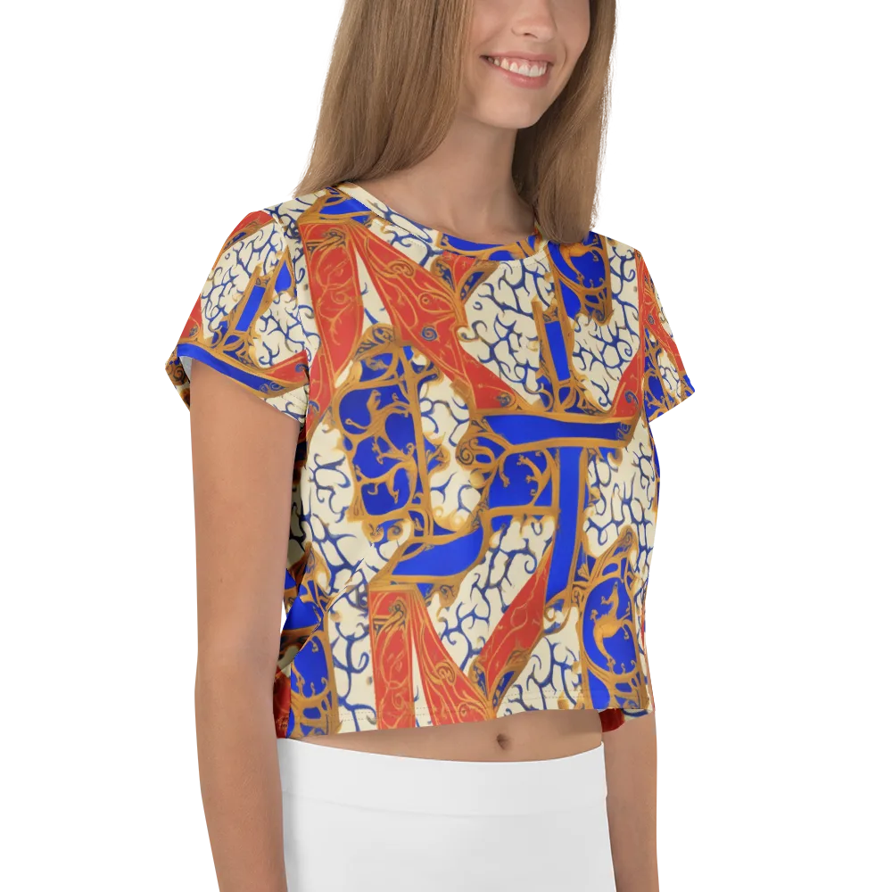 Cobalt Baroque on Crop Tee — Right