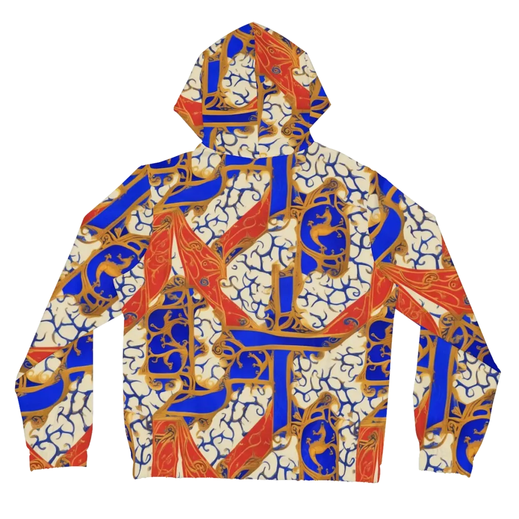 Cobalt Baroque on Women's Full-Zip Hoodie — Back