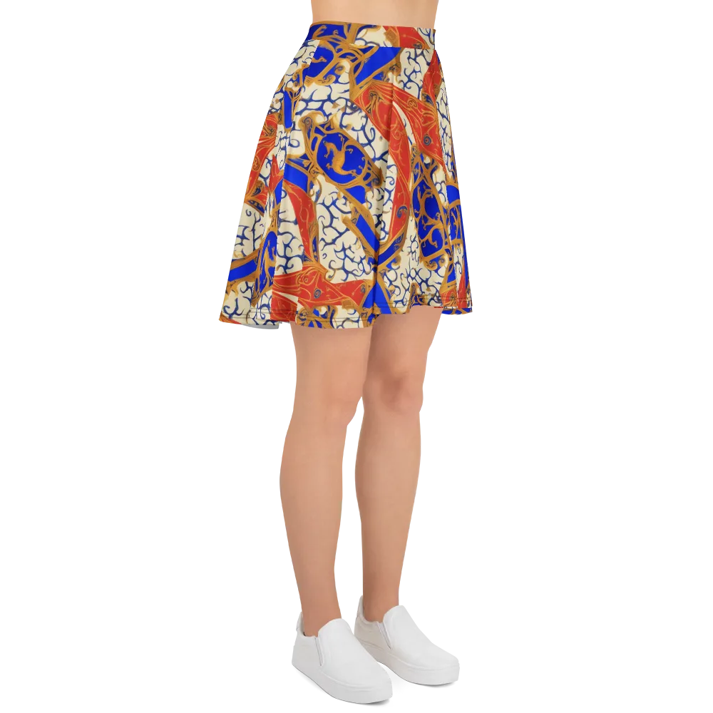 Cobalt Baroque on Skater Skirt — Right