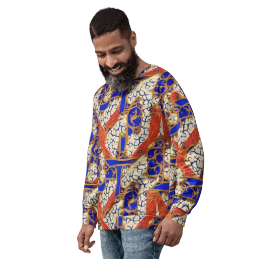 Cobalt Baroque on a Sweatshirt