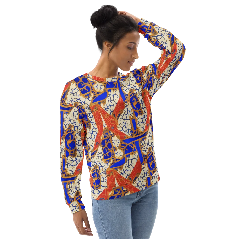 Cobalt Baroque on Sweatshirt — Right Front