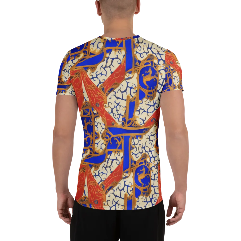 Cobalt Baroque on Men's Athletic T-Shirt — Back
