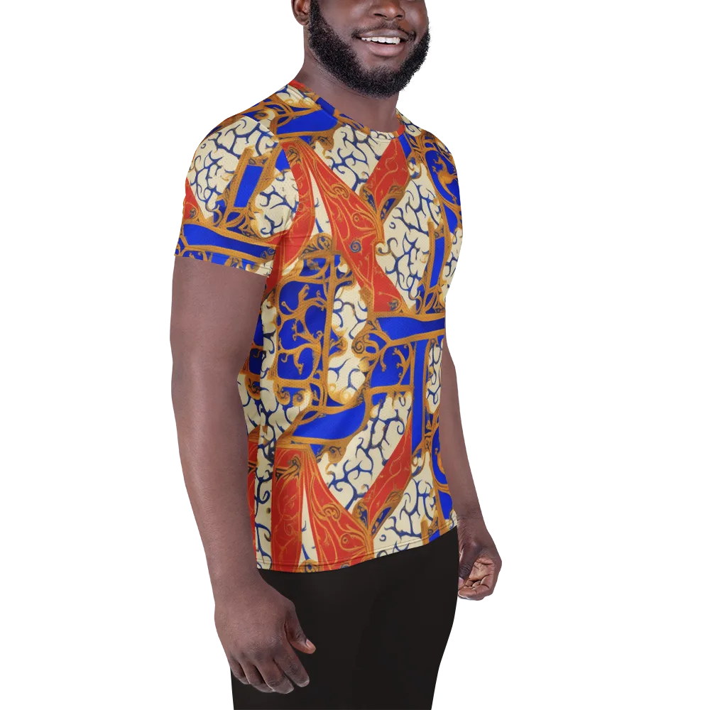 Cobalt Baroque on Men's Athletic T-Shirt — Right