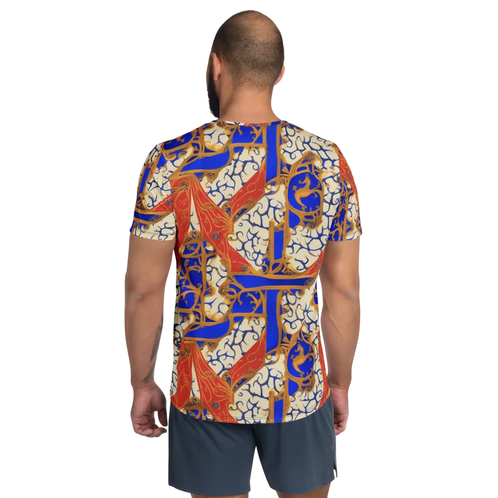 Cobalt Baroque on Men's Athletic T-Shirt — Back