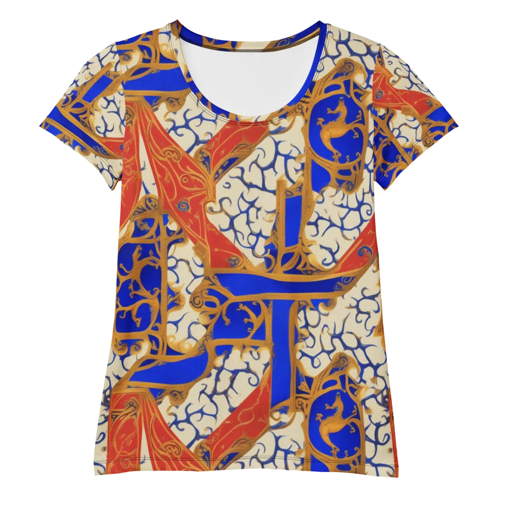Cobalt Baroque on Women's Athletic T-Shirt — Front