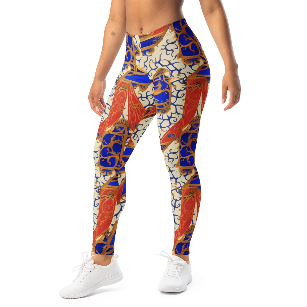 Cobalt Baroque on Leggings — Left Front