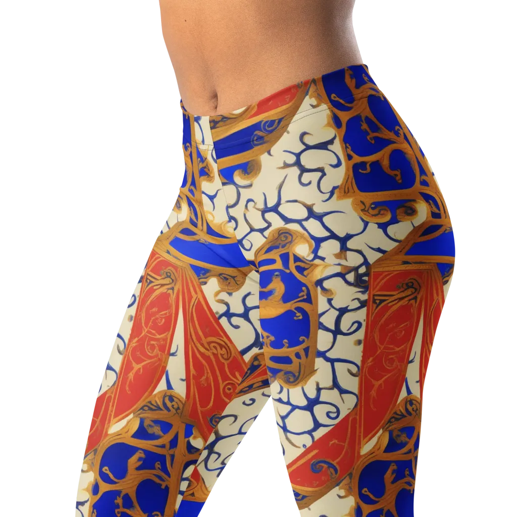 Cobalt Baroque on Leggings — Left Front