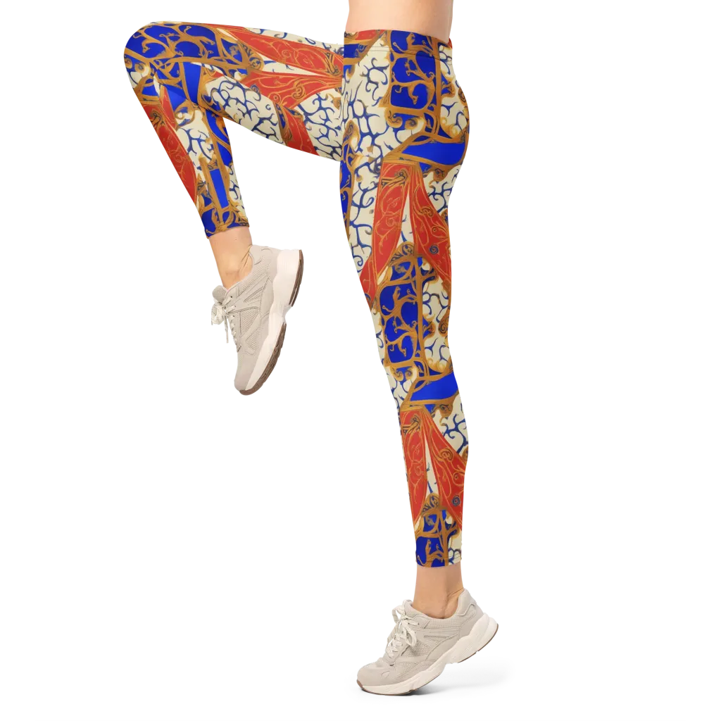 Cobalt Baroque on Leggings — Left
