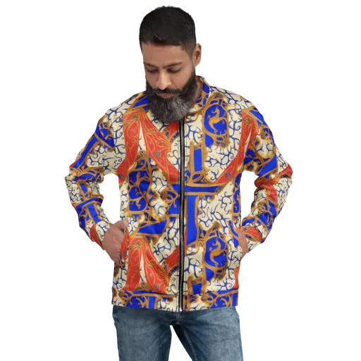 Cobalt Baroque on a Bomber Jacket