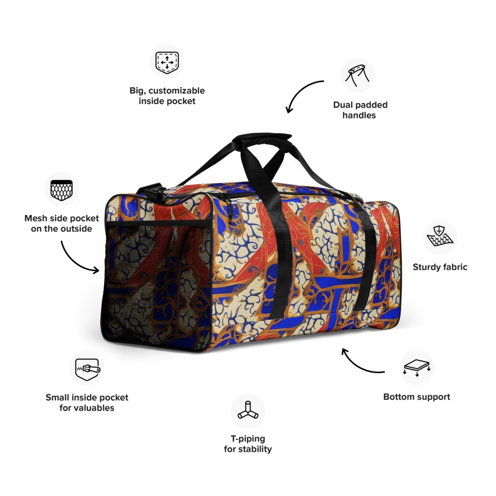 Cobalt Baroque on Duffle Bag — Right Front