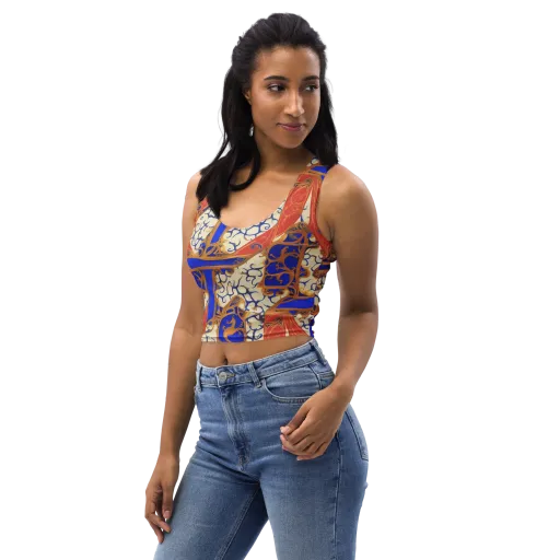 Cobalt Baroque on a Crop Top