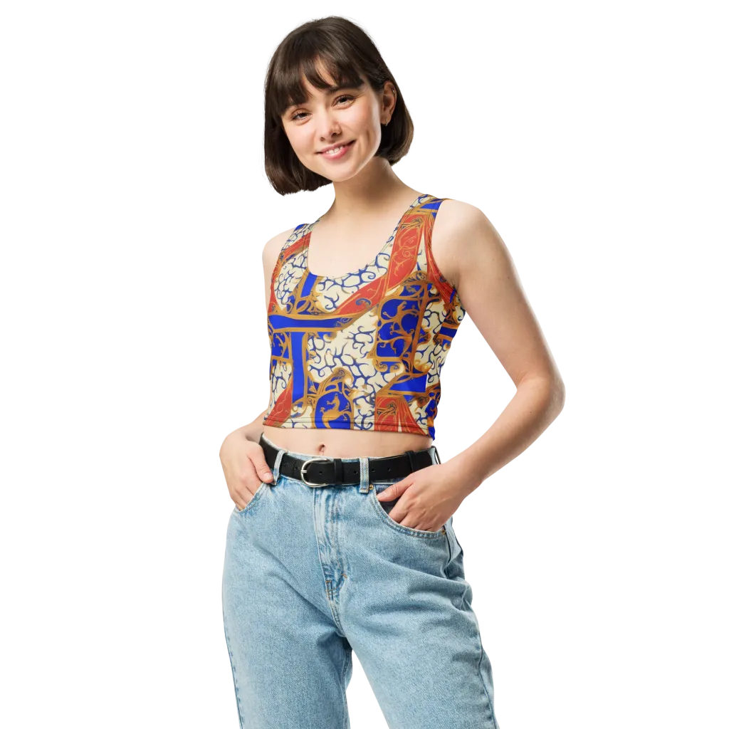 Cobalt Baroque on Crop Top — Front