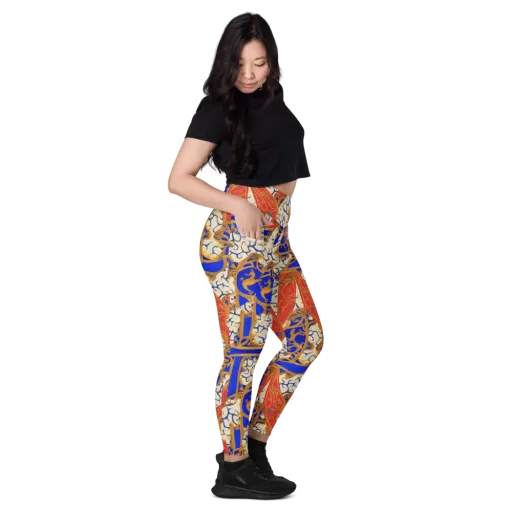 Cobalt Baroque on a Leggings with Pockets