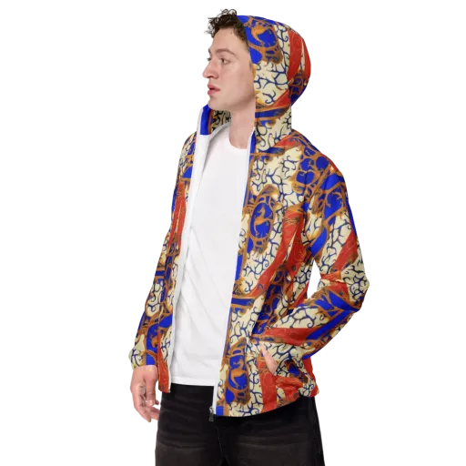 Cobalt Baroque on a Men's Windbreaker